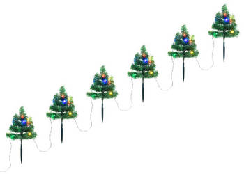Drzewka do ozdoby ścieżki 6 szt kolorowe LED 45 cm PVC WM-344659