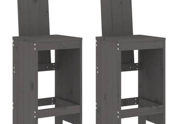 Stołki barowe 2 szt. szare 40x42x120 cm lite drewno sosnowe WM-825354