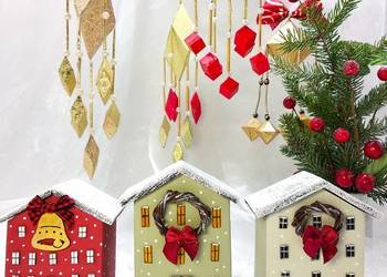 Śnieżne domki - świąteczna dekoracja.
