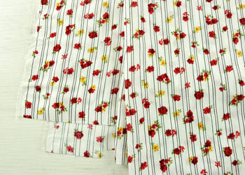 Tkanina poliestrowa w kwiaty - lekka, zwiewna - wyprzedaż tkanin