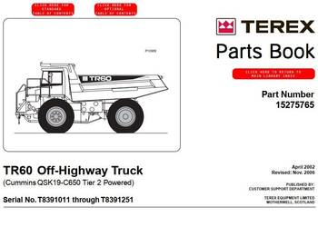TEREX TR60 instrukcja obsługi, katalog części PL