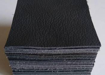 Skóra Kwadrat 8 x 8 cm (30 sztuk) Licowa Włoska Czerń (25)