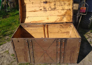 Skrzynia z ok. 1880 duży kufer podróżny. Okazja.