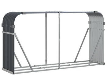 Stojak na drewno antracyt 180x45x100 cm stal galwanizowana WM-364564