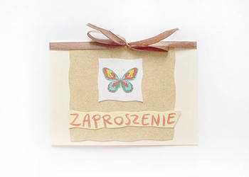 eko zaproszenia na różne okazje, motylki zaproszenia puste