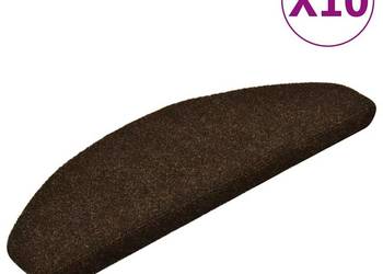 vidaXL Maty na schody samoprzylepne 10 szt. 65x21x4 cm Brązowe(149713)