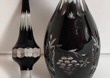 Karafka Kryształowa Rubinowa Pięknie Szlifowana