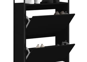Szafka na buty czarna 75x34x112 cm materiał drewnopochodny WM-840034