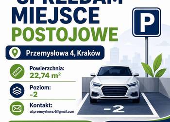 Sprzedam b. duże miejsce parkingowe Garden Residence, Przemysłowa 4, Kraków