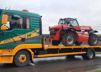 Transport maszyn rolniczych autolaweta Złoczew pomoc drogowa