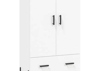 Wysoka szafka biała 695x31x115 cm materiał drewnopochodny WM-828244
