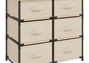 vidaXL Szafka z 6 szufladami, 55x29x55 cm, kremowa(SKU:337258)