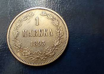 Stare monety 1 marka 1893 Finlandia srebro