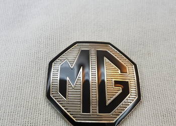 MG EMBLEMAT ZNACZEK LOGO 45mm BLACK/CHROM RZADKI NOWY PIĘKNY