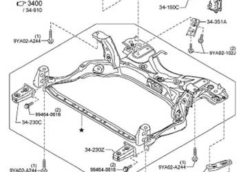 MAZDA 2 DJ DL WÓZEK SANKI ZAWIESZENIE PRZÓD