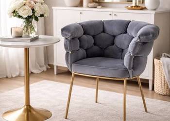 Szare Krzesło Tapicerowane Ballon, Wysyłka 24H, Dostawa 0zł!