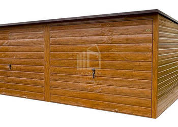 Garaż blaszany 6x6m - 2x brama uchylna - rynna dach  ID1037