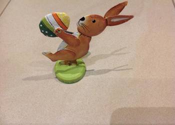 Ruchomy Zajączek Zając Wielkanocny Metalowy na Sprężynce Dekoracja