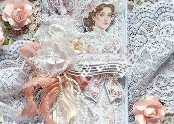 Romantyczna karta hand made, urodziny