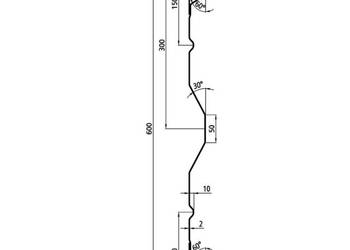 Burta stalowa HV600, L = 5000 mm, gr-2,0 mm