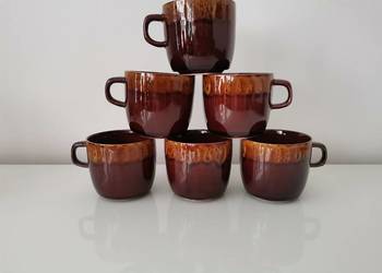 Stare nieużywane kubki N005 6 sztuk porcelit Mirostowice, PRL