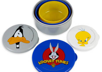Looney Tunes Set Lunchboxów Pojemniki na lunch lunchbox Okrągłe 3 Sztuki