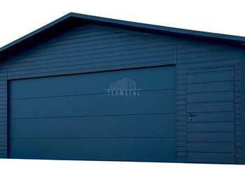 Garaż blaszany 8x8m + wiata 2m brama segmentowa drzwi 4x okno TS1146