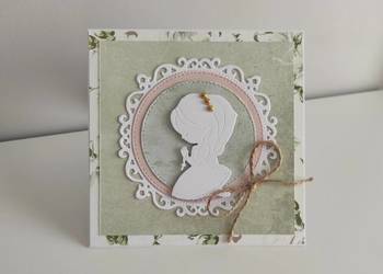 Kartka ręcznie robiona Komunia Święta dziewczynka