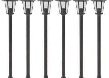 Lampy ogrodowe 110 cm E27 aluminium 6 szt. brązowe WM-44205