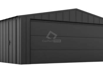 Garaż blaszany 5x6 - brama segmentowa drzwi blacha na rąbek dach CP143