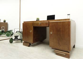 Antyczne biurko z lat 40-tych w stylu art deco. Po renowacji.