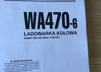 dtr instrukcja obsługi ładowarka komatsu wa470-6 i inne
