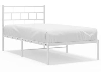Łóżko Metalowe Białe Rama Łóżka Ze Stelażem Biała 80x200 cm WM-355699
