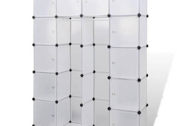 Szafa modułowa z 14 przegrodami biała 37 x 146 x 1805 cm WM-240500