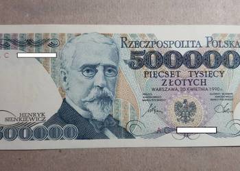 RZADKOŚĆ L9 !!! 500000 złotych 1990 s. AC 1-/2+ !!!