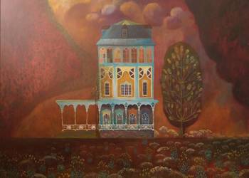 Obraz pejzaż bajkowy duży 134x104cm