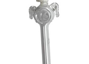 Długa Szklana Fajka z Motywem UFO - Przezroczyste Szkło 15 cm