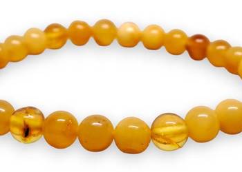 Bransoletka z bursztynu, BURSZTYN bałtycki barok mleko cytryna #898