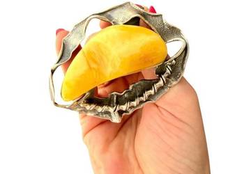 WYPRZEDAŻ wisior srebro 925 bursztyn bałtycki rękodzieło unikat