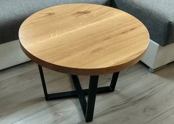 Stolik kawowy okrągły 70cm dąb loft Industrialny