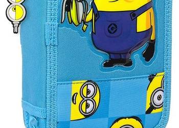Piórnik Minionki z Wyposażeniem Dwukomorowy 2 Komory Pisaki