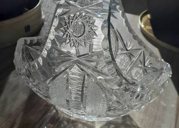 kryształ koszyk PRL szerokość 20 cm