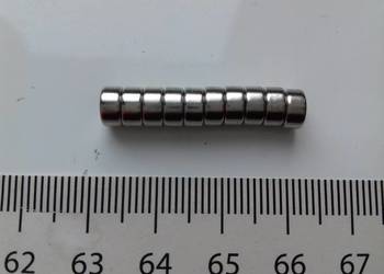 Magnes neodymowy okrągły mocny, 6mm x 3mm, dziesięć sztuk, wytrzymały, mocn