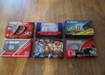 Kasety zafoliowane fabrycznie nowe TDK BASF MAXELL chrom zestaw 7szt