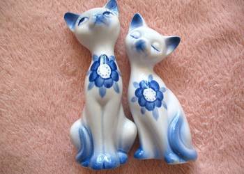 Kot - Para kotów syjamskich z połowy XX wieku, Japonia - 12,5 i 11 cm