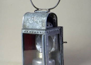 Polska karbidowa lampa kolejowa konduktorska sygnałowa PKP zabytek techniki