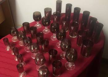 "Comtesse" KHS Krosno szkło dymione srebrzone lata 70. PRL vintage