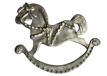 VINTAGE BROSZKA ARTYSTYCZNA SEAGULL PEWTER KOŃ NA BIEGUNACH A LITTLE PONY