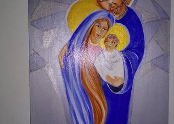 Święta Rodzina malowana ręcznie