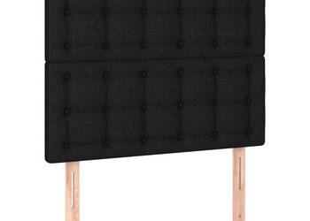 Zagłówek do łóżka z LED czarny 90x5x118/128 cm tkanina WM-3122842